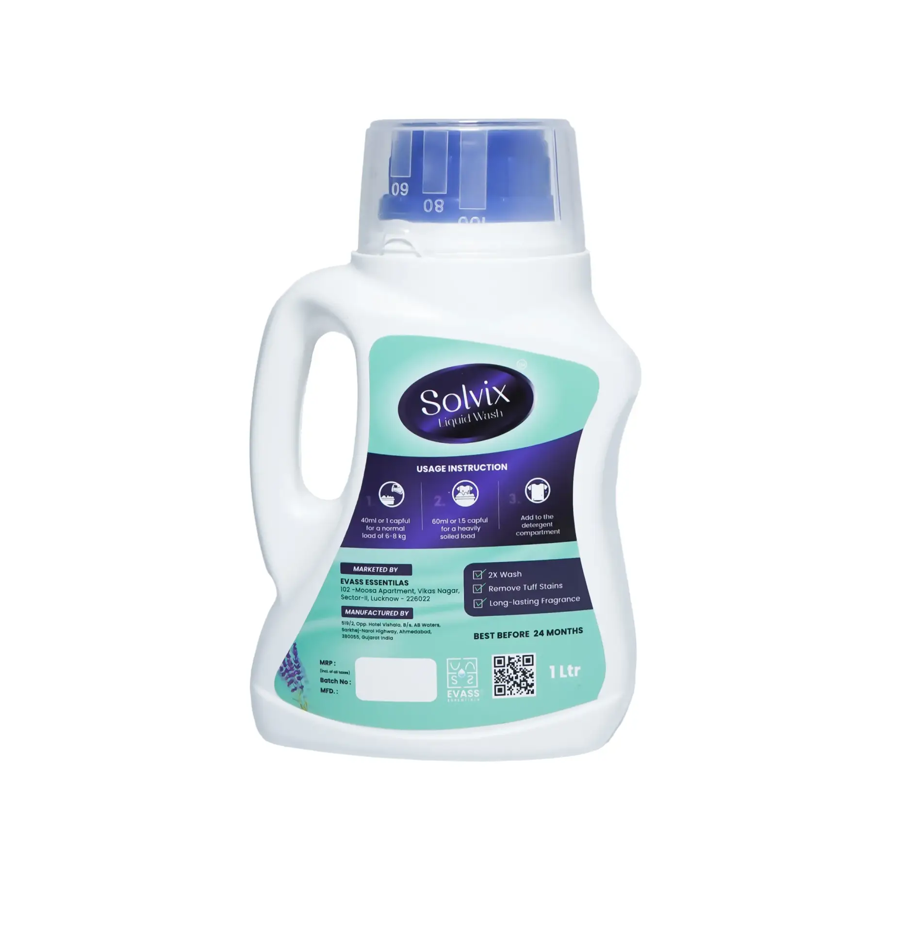 Solvix Matic Liquid Detergent,1 Litre, Keeps Clothes Fresh and remove tough stain - Image 2